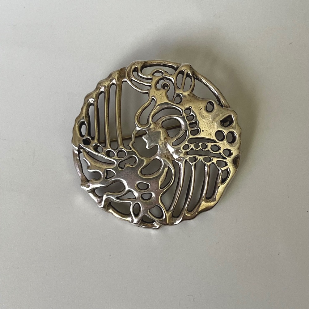 David Andersen Norway Sterling Modernist Animal Brooch 925 Mid Century